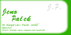 jeno palek business card